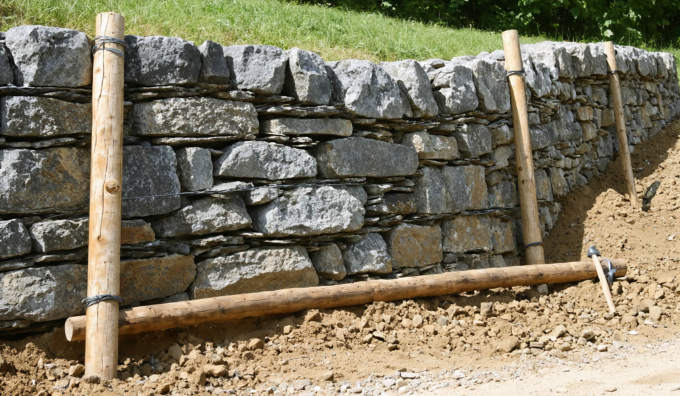 découvrez les techniques efficaces pour stabiliser un mur en pierre inclinant et assurer sa solidité durable. guide pratique pour réparer et renforcer vos murs en pierre.