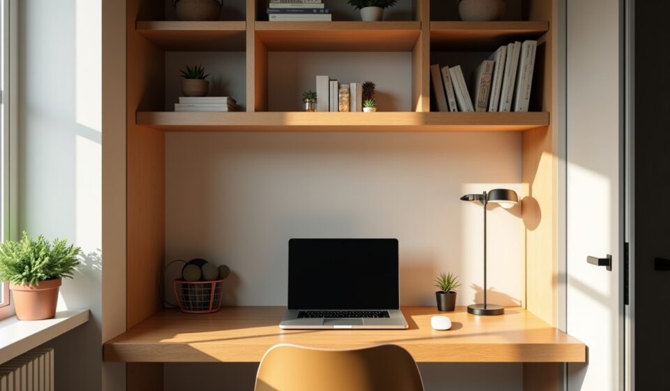 Optimiser l’espace : Transformer un placard en un bureau fonctionnel et tendance